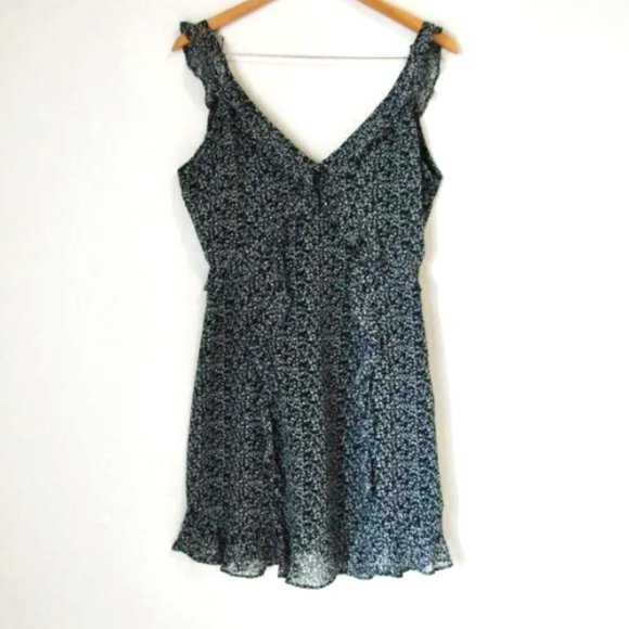 Floral Summer Sleeveless Mini Dress Storia Green White Ruffles Wedding Medium - Picture 3 of 16